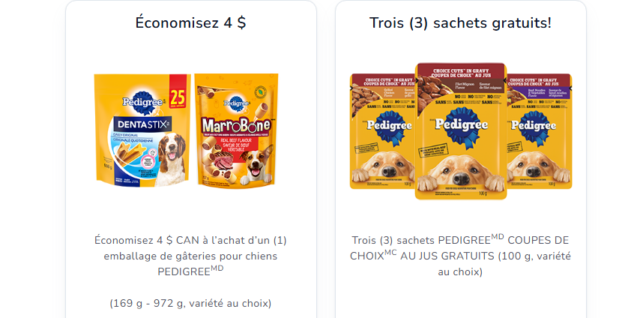pedigree coupons rabais
